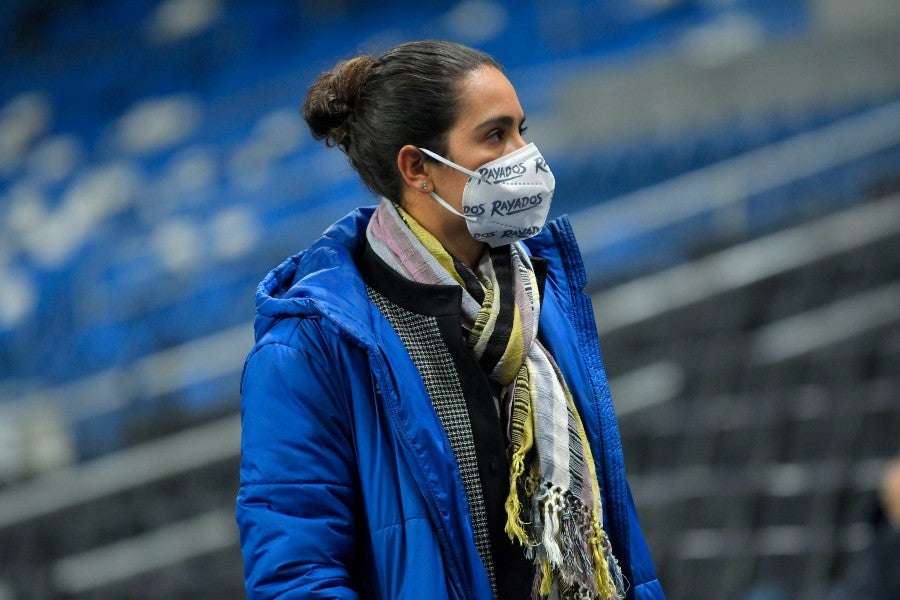 Eva Espejo durante un partido con Rayadas