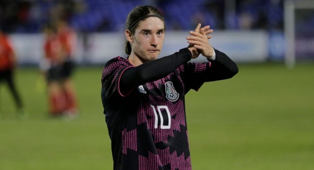 Marcelo Flores en un partido de la Selección Mexicana