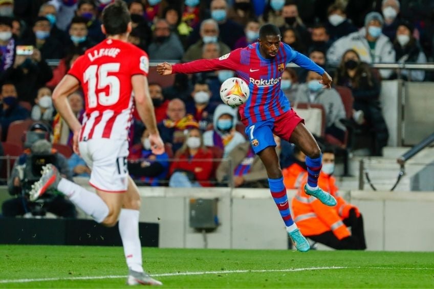 Dembélé durante un partido del Barcelona