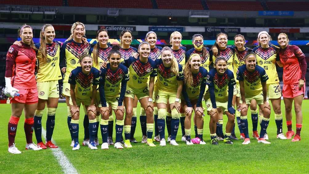 Jugadoras del América previo a partido de la Liga MX Femenil