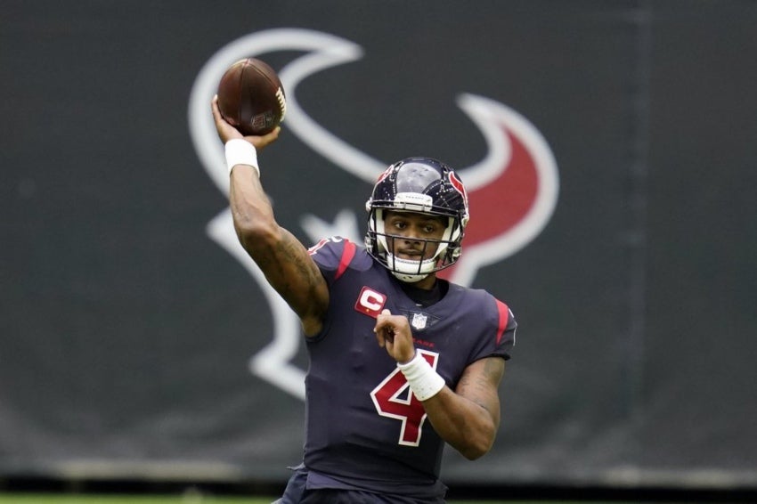 Deshaun Watson en un entrenamiento de los Texans