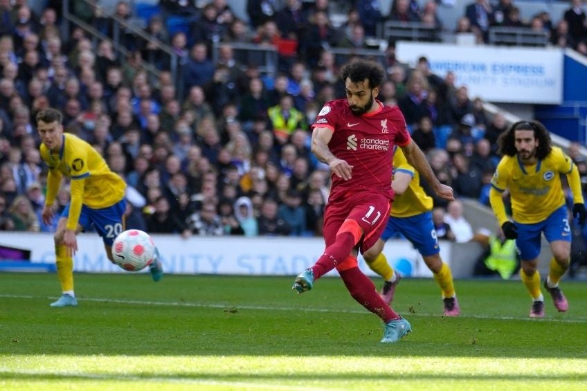 Salah durante un partido del Liverpool