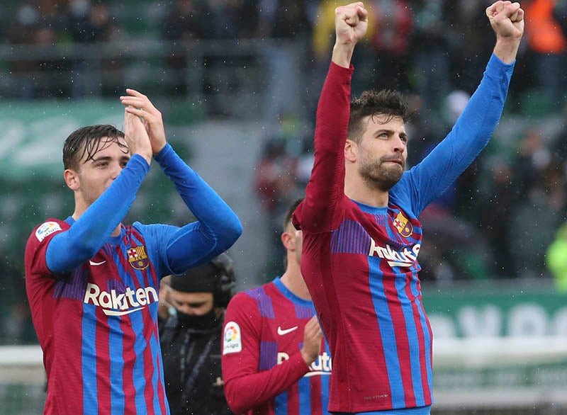 Gerard Piqué festeja un triunfo del Barcelona 