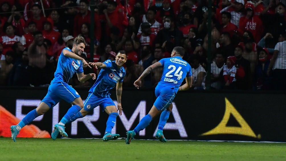 Chaquito Giménez celebrando su gol vs Toluca 