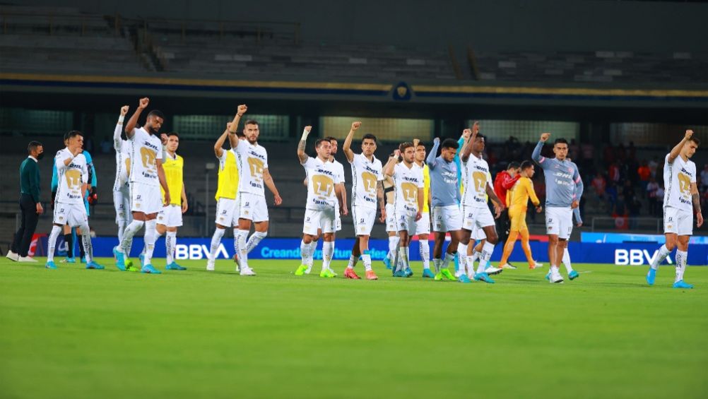 Jugadores de Pumas tras caer ante Necaxa