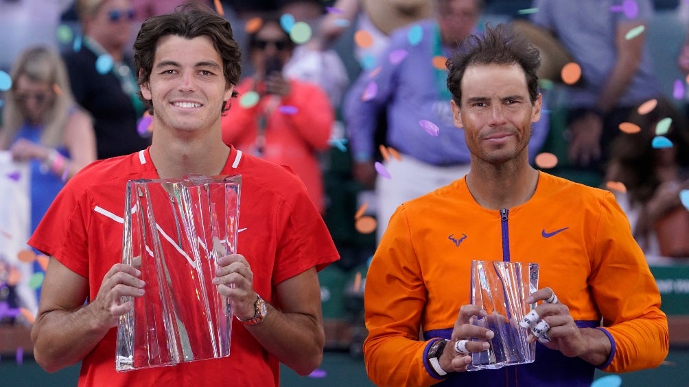 Nadal y Fritz en el recibimiento de sus trofeos de segundo y primer lugar