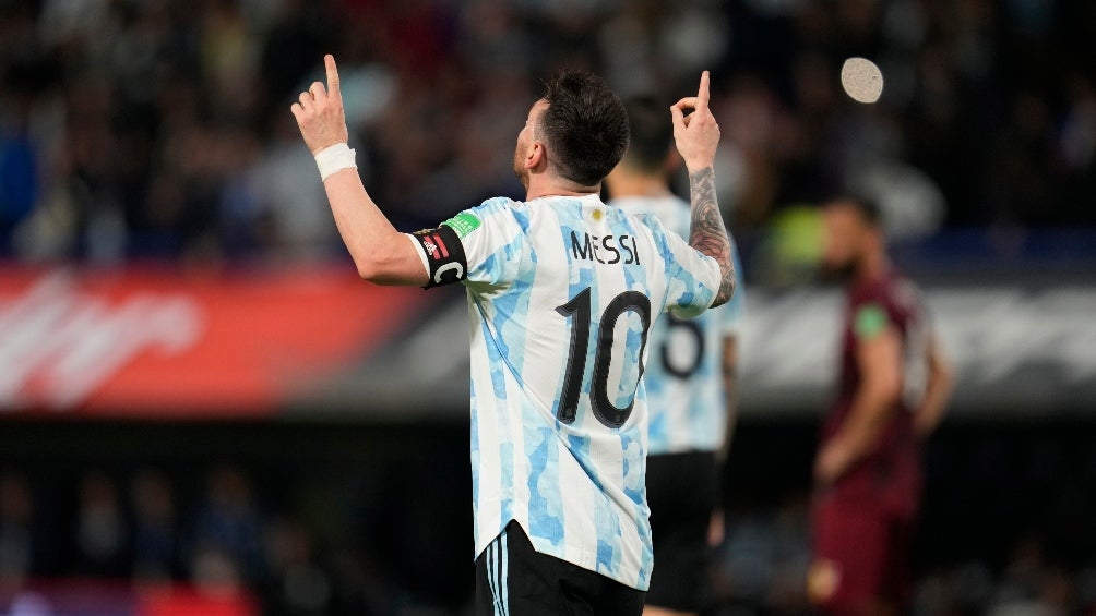 Messi celebrando su gol vs Venezuela 