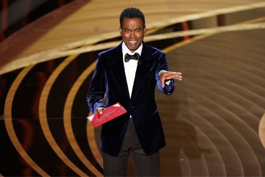 Chris Rock previo a la bofetada de Will Smith