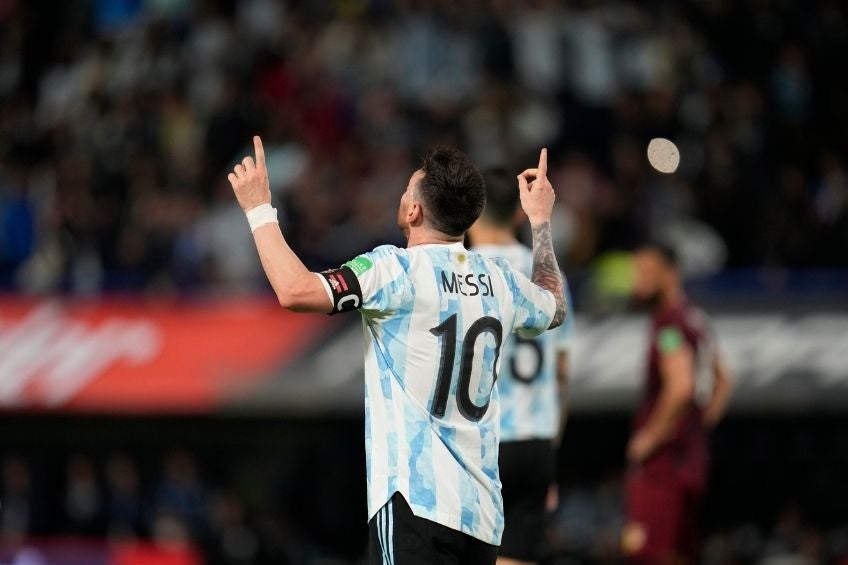 Lionel Messi festejando un gol