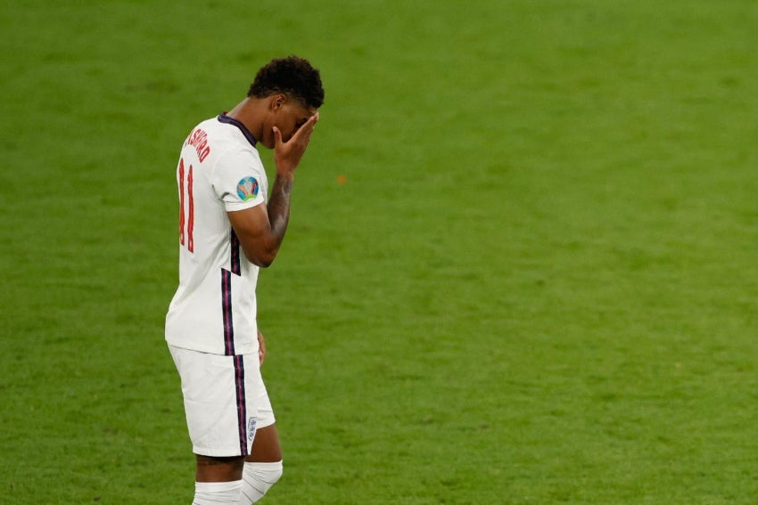 Marcus Rashford tras fallar el penalti en la Eurocopa 2020