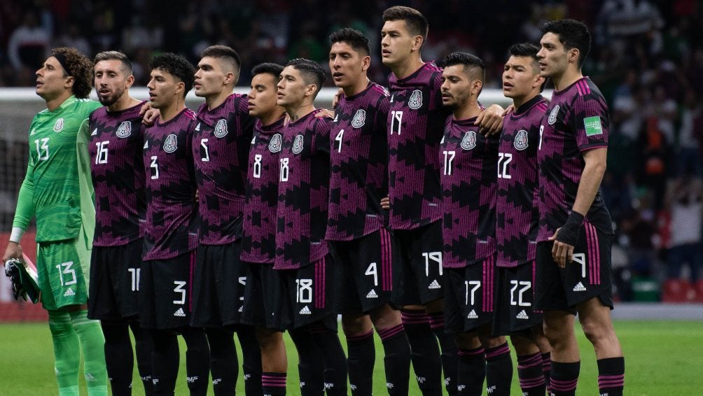 Jugadores de la Selección Mexicana previo a un partido ante Estados Unidos