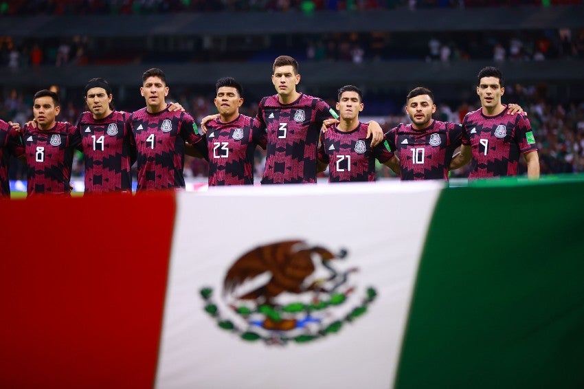 Jugadores de la Selección Mexicana previo al juego ante El Salvador