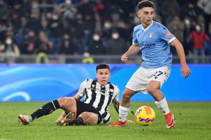 Raúl Moro en un partido con la Lazio