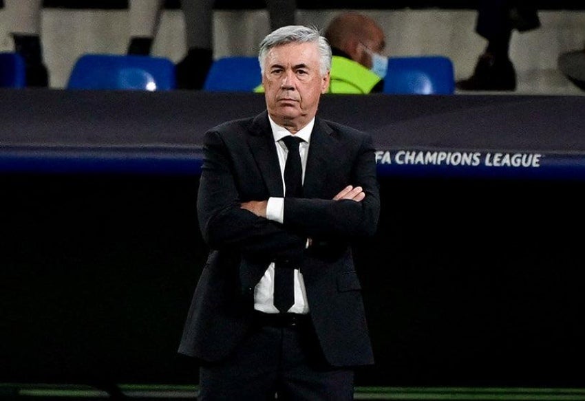 Ancelotti en un partido del Real Madrid