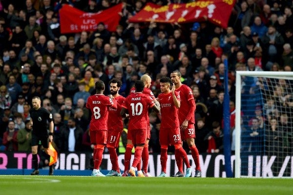 Mohamed Salah celebra con el Liverpool