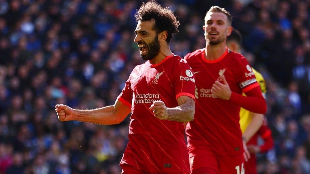 Mohamed Salah celebra con el Liverpool