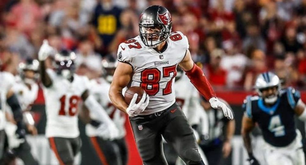 Rob Gronkowski en un partido de los Buccaneers