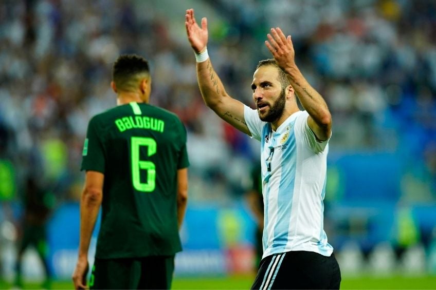 Gonzalo Higuaín tras un partido del Mundial de Rusia 2018