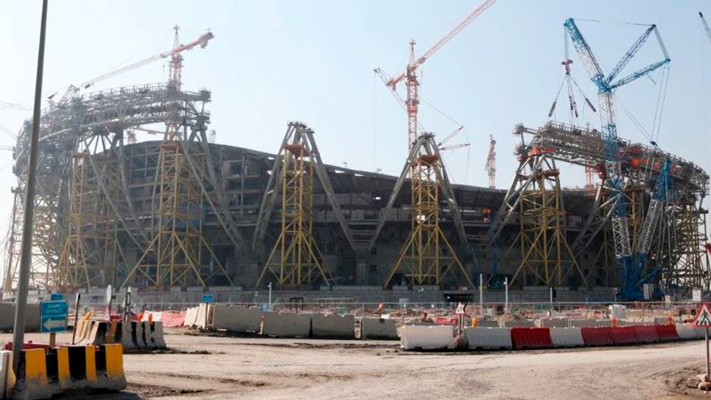 Construcción del estadio en Al Lusail