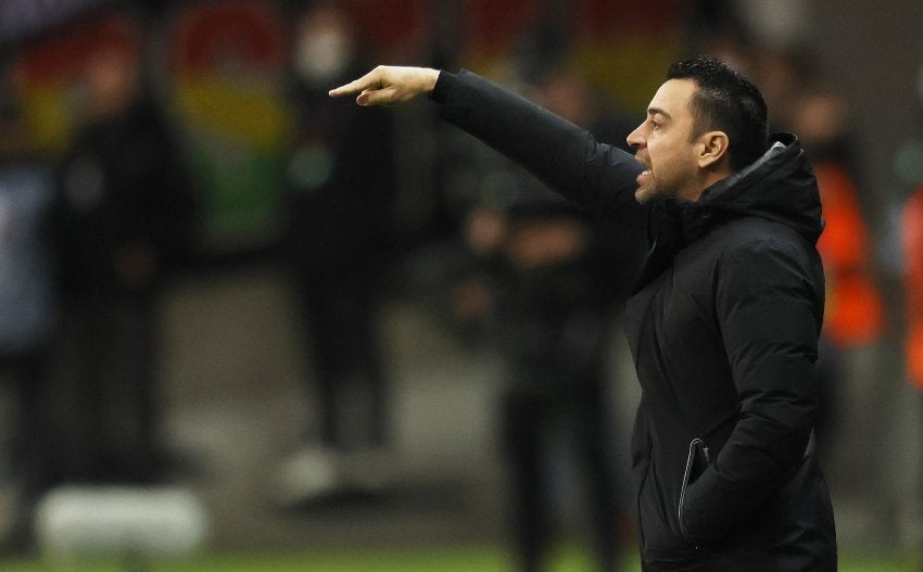 Xavi en el juego entre el Barcelona y el Frankfurt