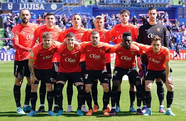 Jugadores del Mallorca previo a un partido 