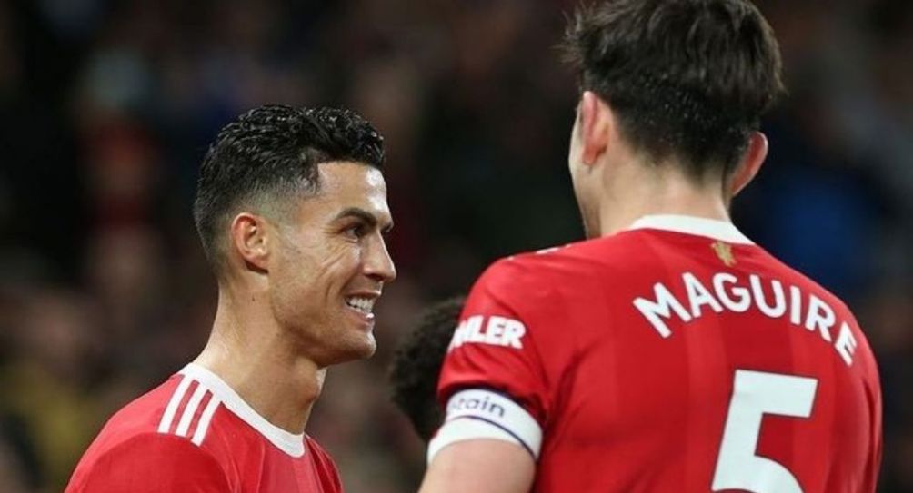 Harry Maguire y Cristiano Ronaldo