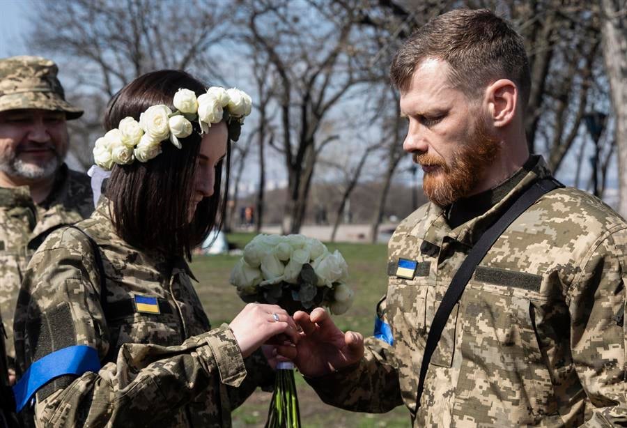 Anastasiia y Viacheslav se casaron en Kiev