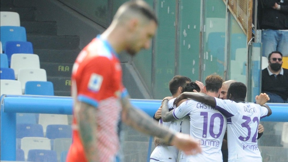 Jugadores de la Fiorentina en celebración