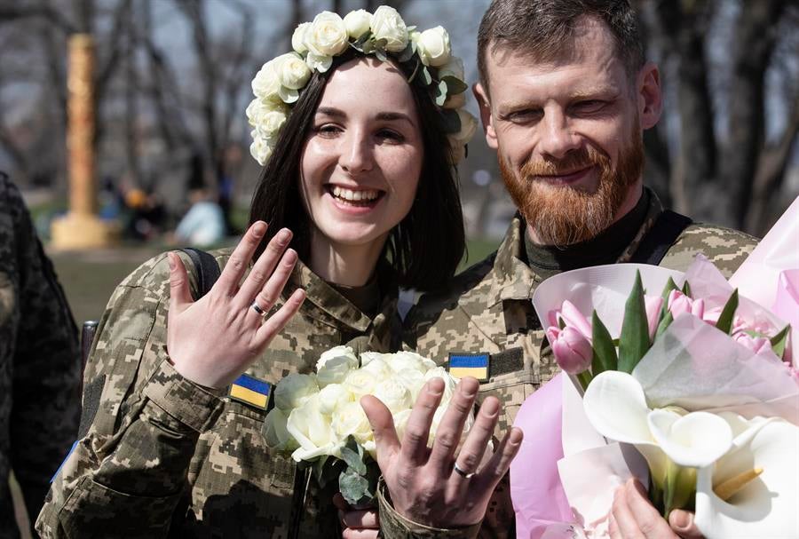 Anastasiia y Viacheslav se casaron en Kiev