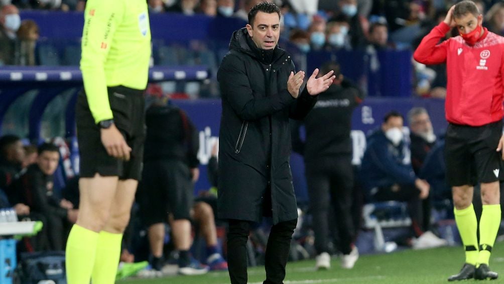 Xavi Hernández, durante el juego contra Levante