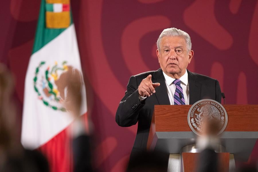 López Obrador durante su conferencia mañanera 