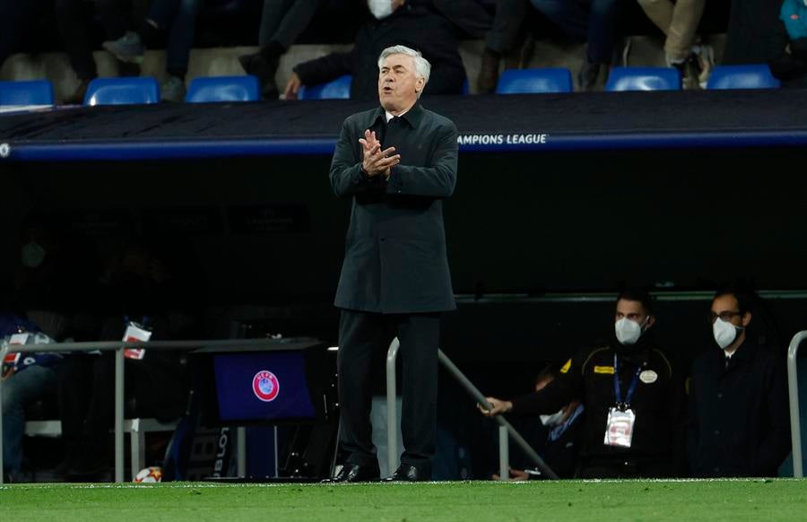 Ancelotti en el partido del Real Madrid