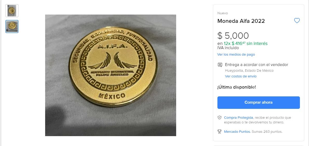 Moneda conmemorativa en venta