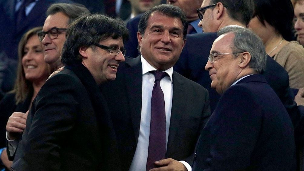 Laporta y Florentino en un partido de LaLiga