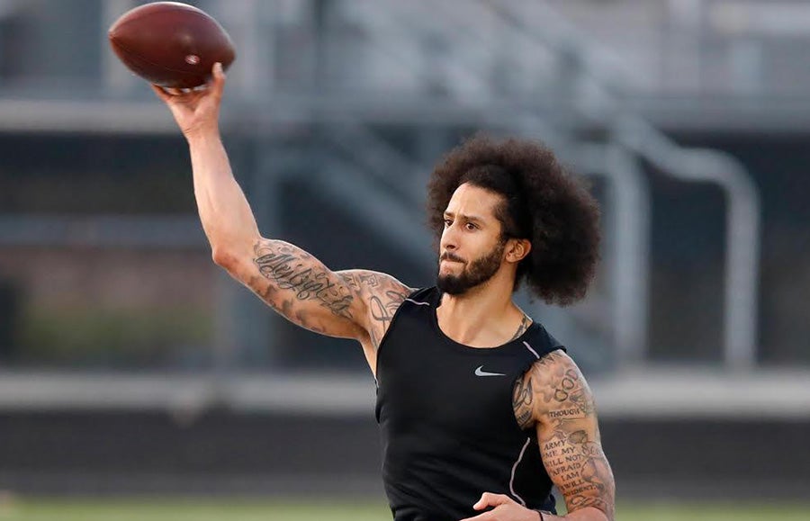 Colin Kaepernick en entrenamiento