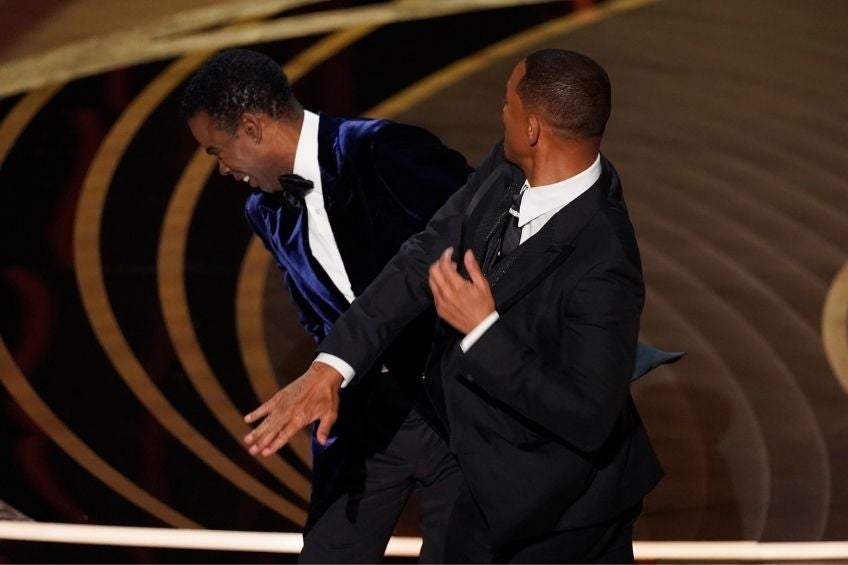 Will Smith agrediendo a Chris Rock