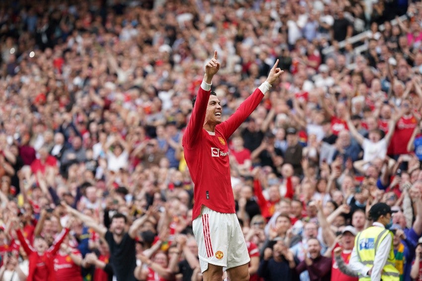 Cristiano Ronaldo en un partido del Manchester United