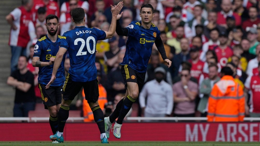 Cristiano Ronaldo durante partido con el United