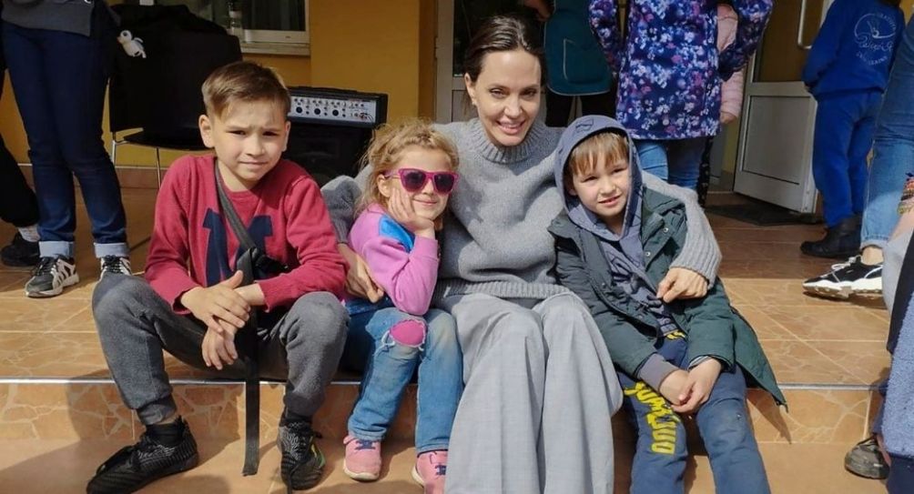 Angelina Jolie en su visita a Leópolis