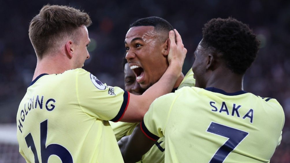 Gabriel Dos Santos Magalhães celebra su gol al minutos 54