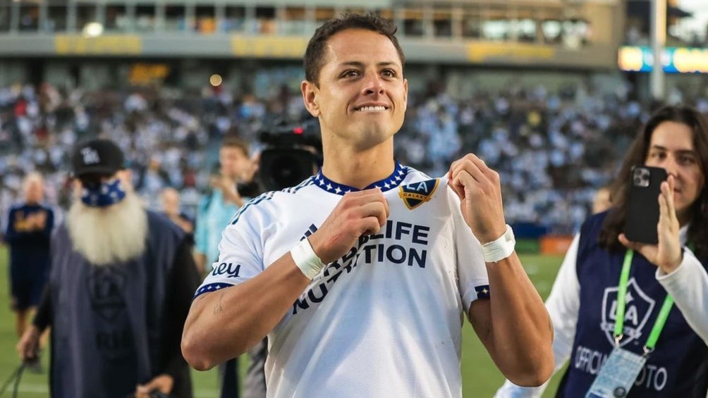 Chicharito Hernández tras una victoria con LA Galaxy 