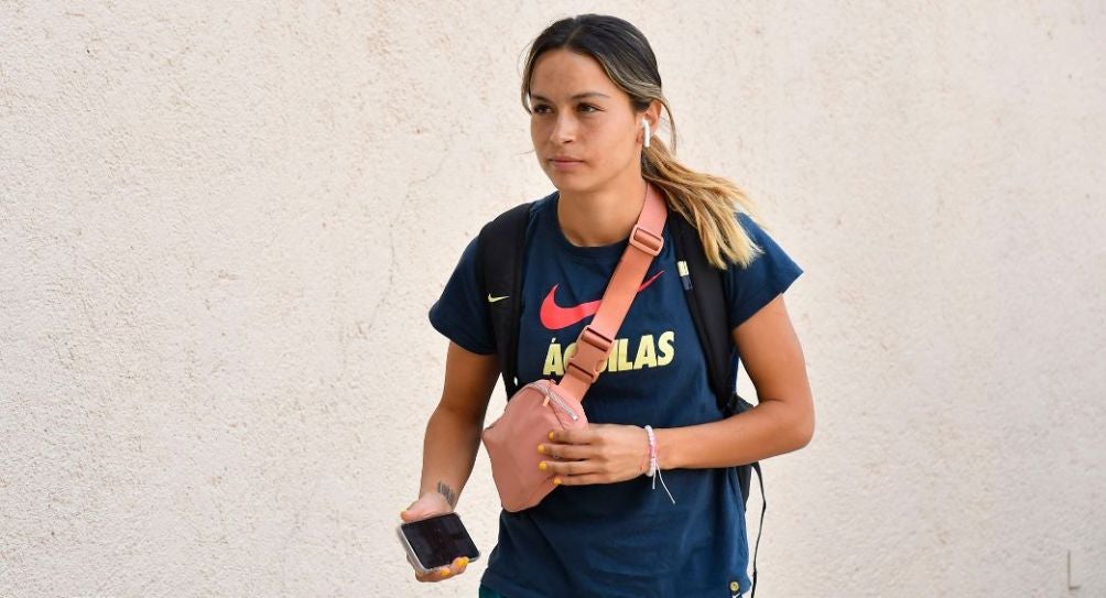 Scarlett Camberos previo a un partido de América Femenil