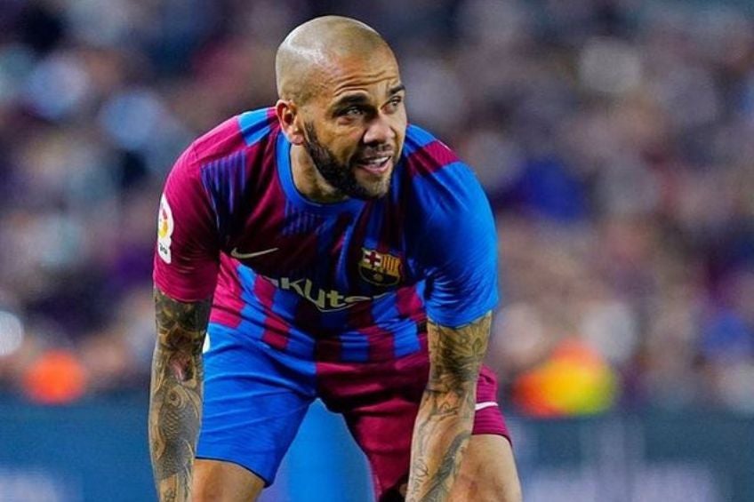 Dani Alves durante un partido del Barcelona