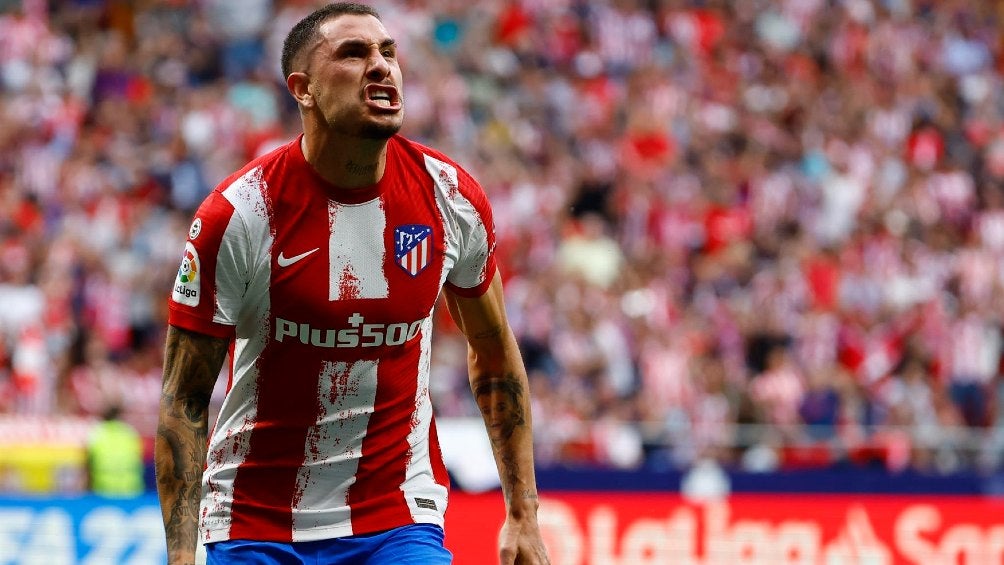 José María Giménez festejando gol con el Atlético de Madrid