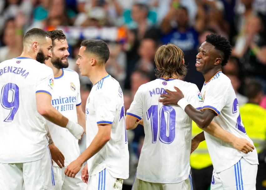 Jugadores del Real Madrid celebrando un gol a favor