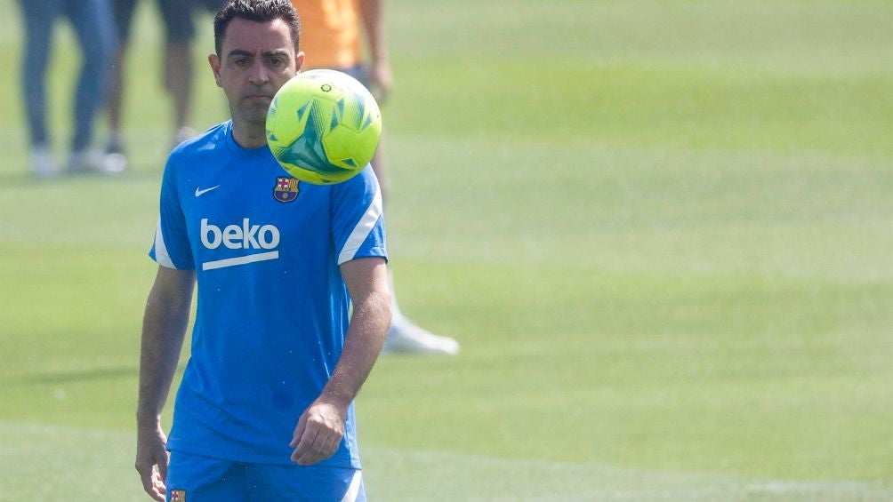 Xavi habló con los cuatro futbolistas por largo rato