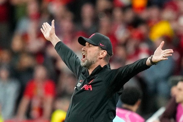 Jürgen Klopp reacciona durante la Final de la Champions 2022 con Liverpool