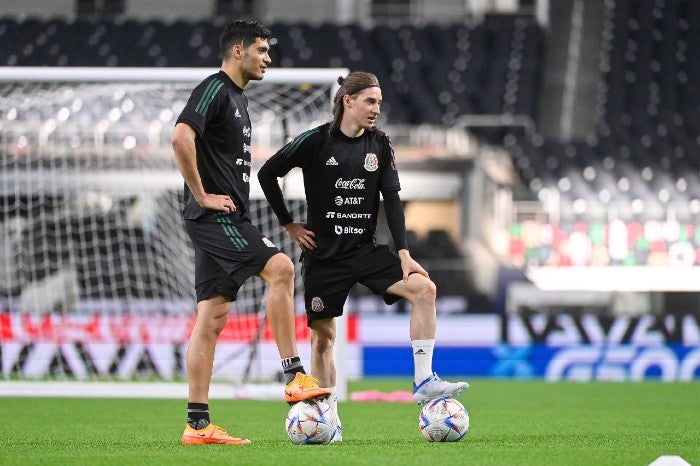 Flores y Jiménez, en entrenamiento