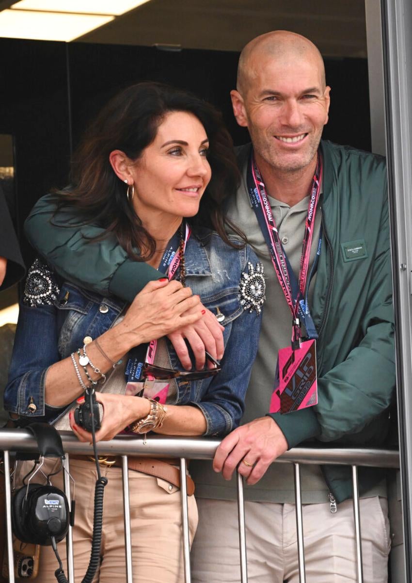 Zizou y su esposa en el GP de Mónaco