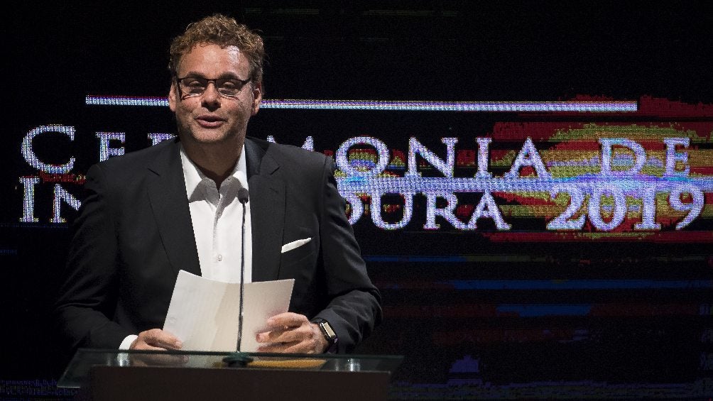 David Faitelson durante ceremonia en el Salón de la Fama 